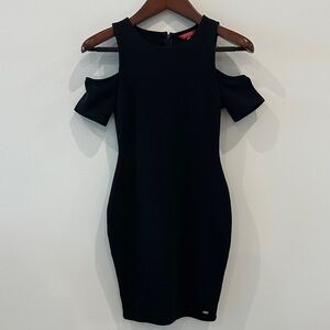 Guess Black Shoulder Cutout Mini Dress